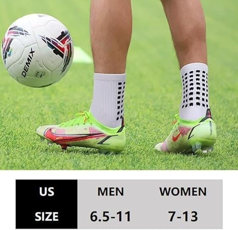 BUKEORE Store 4/6 Pairs Grip Soccer Socks Anti Slip Non Slip Men's Athletic Socks for Football Basketball Sports - Image 4